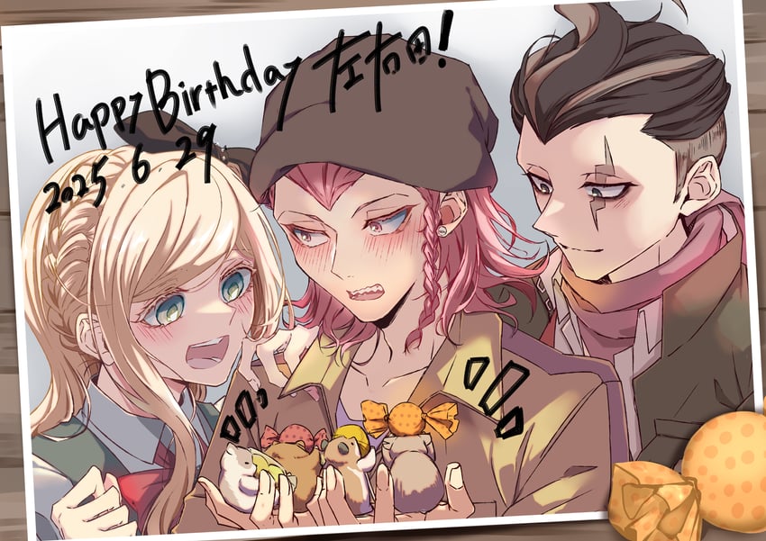 sonia nevermind, soda kazuichi, tanaka gundham, cham-p, sun-d, and 2 more (danganronpa and 1 more) drawn by aoi_rei_to