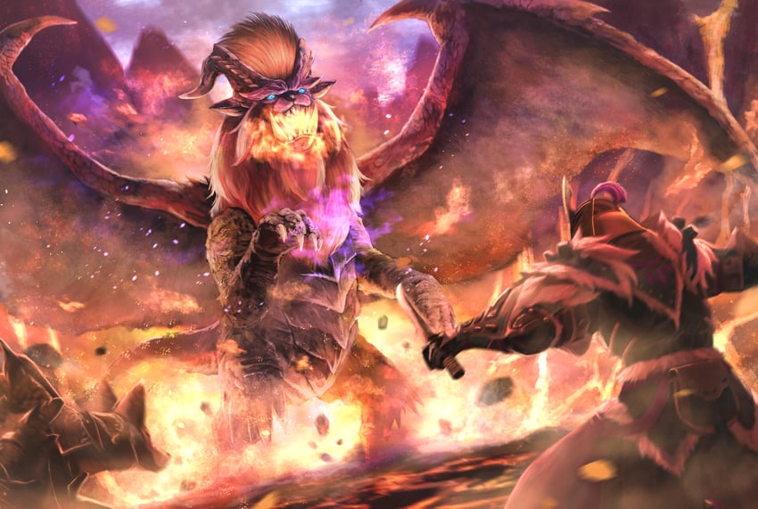 monster hunter, canyne, and teostra (monster hunter and 1 more) drawn by numaguro_(tomokun0808)