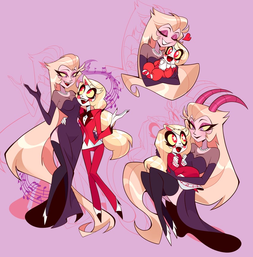 charlie morningstar and lilith (hazbin hotel) drawn by chandllucky