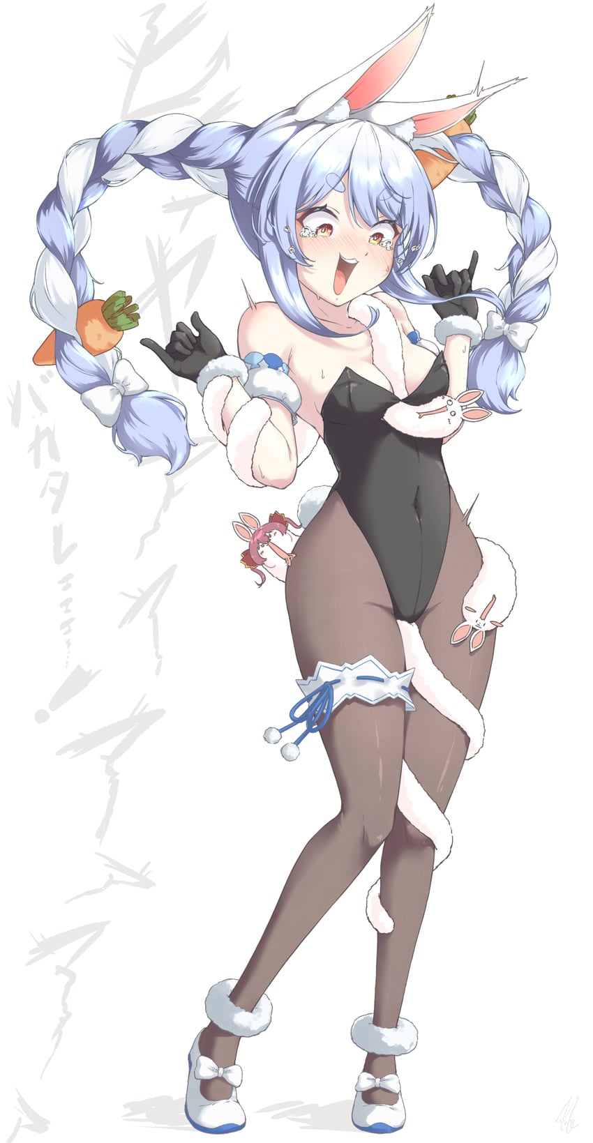 houshou marine, usada pekora, and don-chan (hololive) drawn by syam_illust