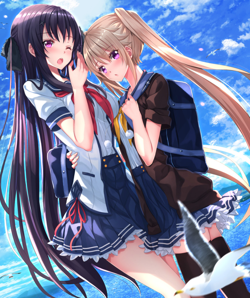 tobisawa misaki and arisaka mashiro (ao no kanata no four rhythm) drawn by swordsouls