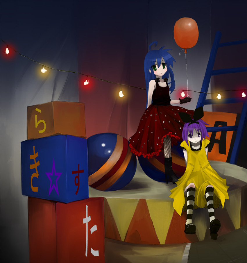 izumi konata and hiiragi tsukasa (lucky star) drawn by 110_gou