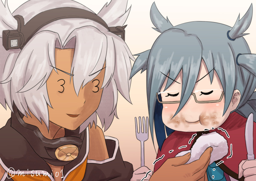 musashi, kiyoshimo, and musashi kai (kantai collection) drawn by misumi_(niku-kyu)