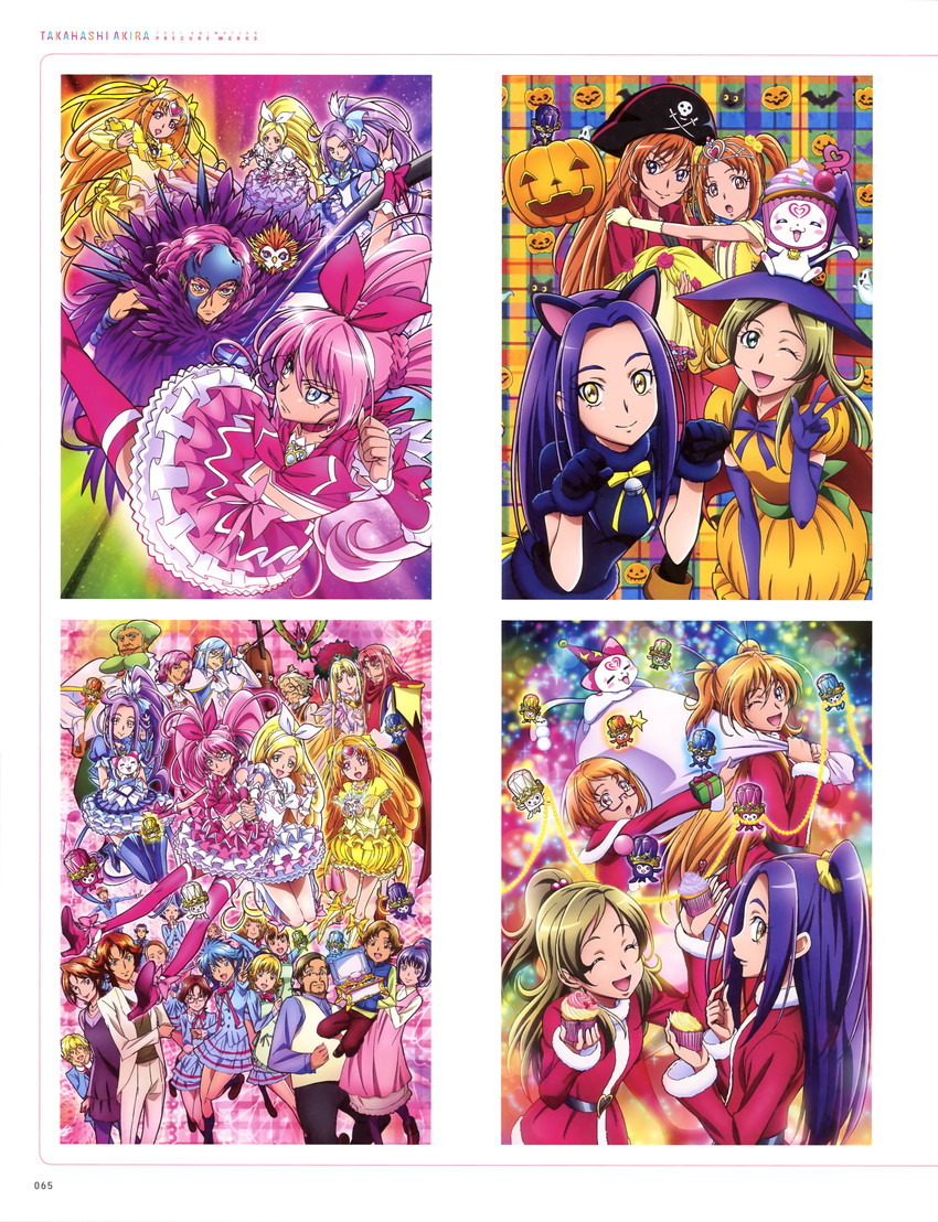 houjou hibiki, minamino kanade, cure melody, kurokawa eren, shirabe ako, and 31 more (precure and 1 more) drawn by takahashi_akira