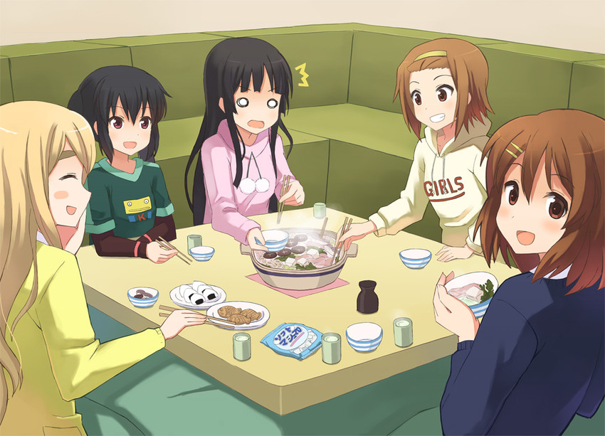 akiyama mio, nakano azusa, hirasawa yui, tainaka ritsu, and kotobuki tsumugi (k-on!) drawn by nishikawa_ari