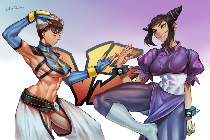 chun-li and han juri (street fighter and 2 more) drawn by otonaru