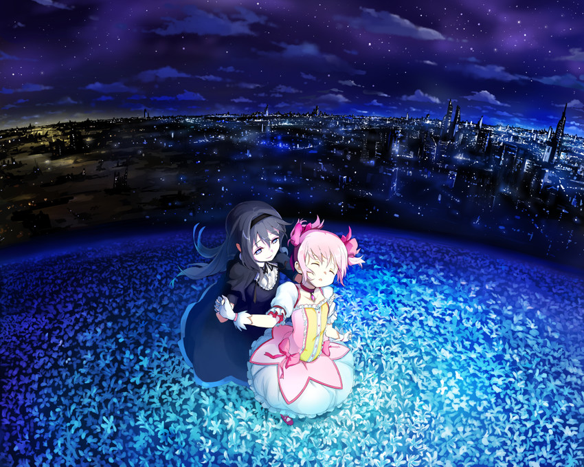 akemi homura and kaname madoka (mahou shoujo madoka magica and 1 more) drawn by kyokucho