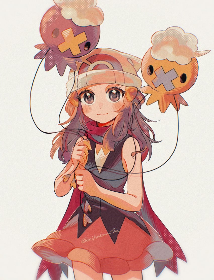 dawn and drifloon (pokemon and 1 more) drawn by mikakami1e