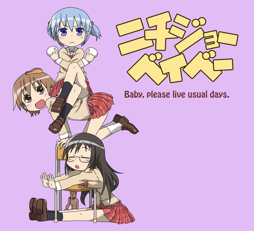 naganohara mio, aioi yuuko, and minakami mai (nichijou and 1 more) drawn by midorigunso3