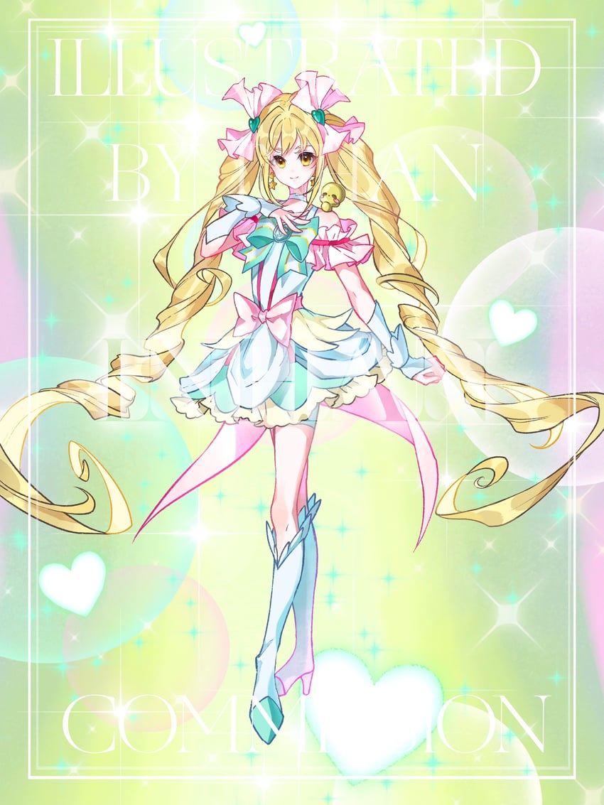sakagami ayumi, cure echo, and fuu-chan (precure and 2 more) drawn by inhan