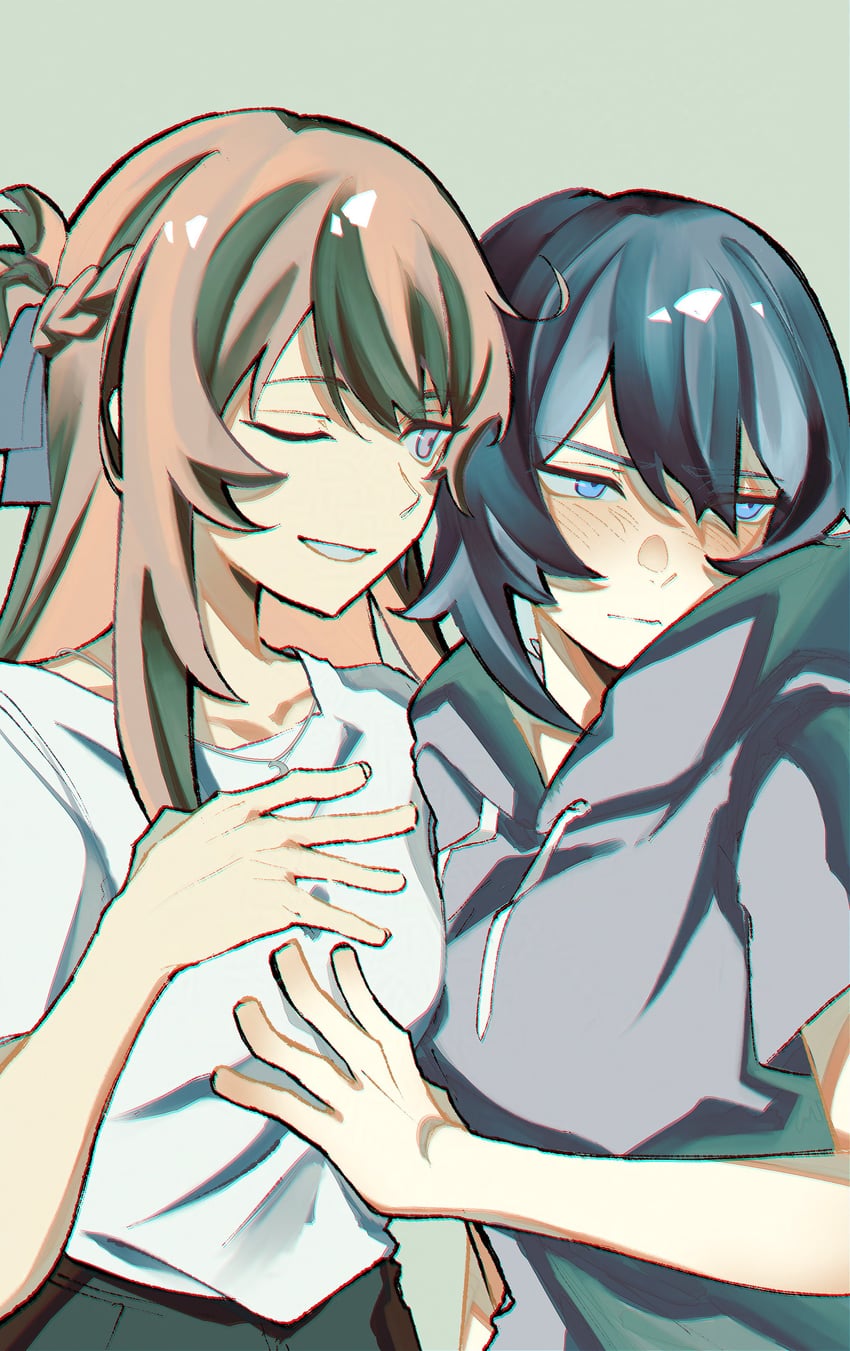 miyagi shiori and sendai hazuki (shuuniichido classmate wo kau hanashi) drawn by visari