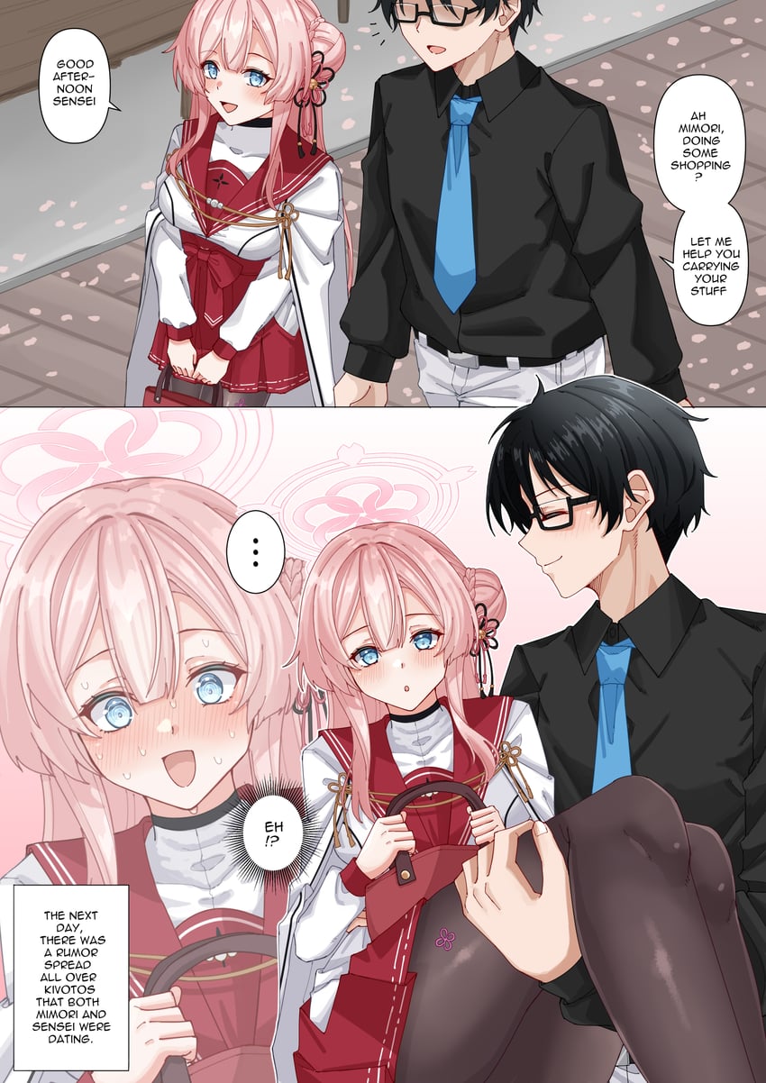 sensei, mimori, and problem solver sensei (blue archive) drawn by rynn_(darknescorez)