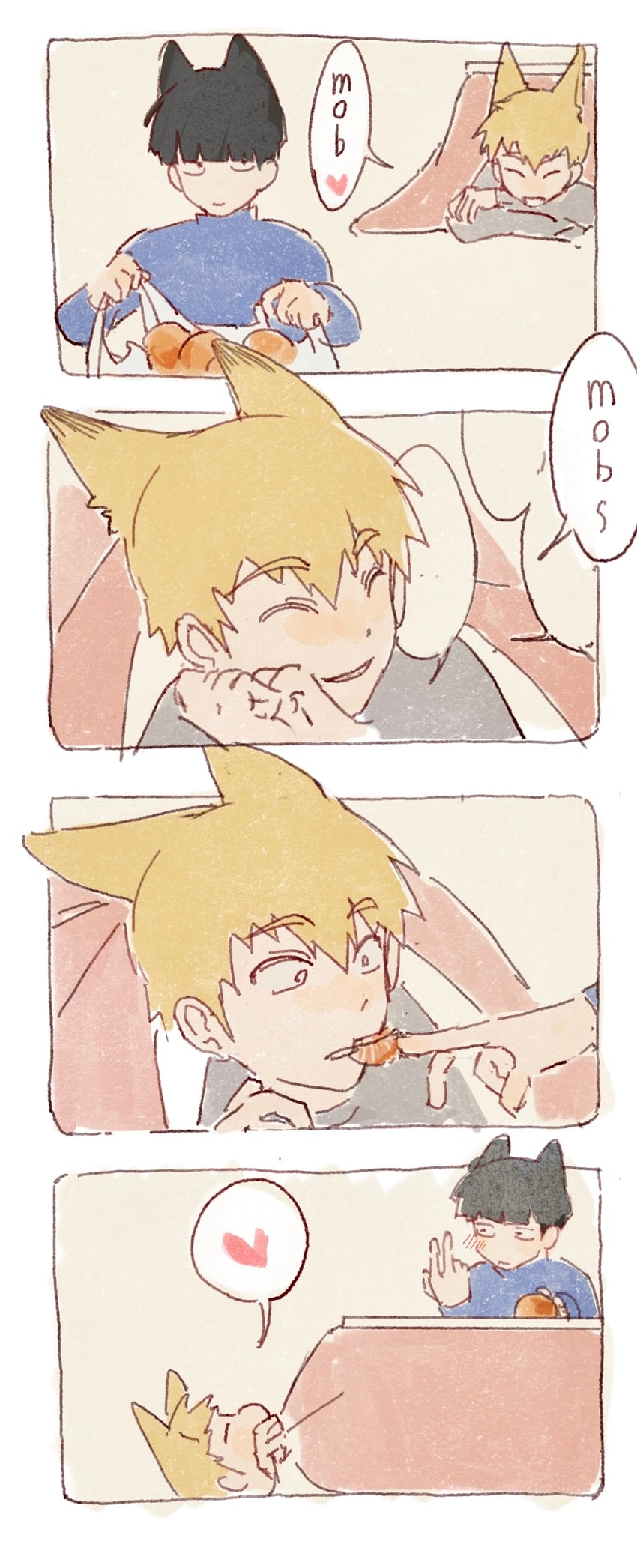 kageyama shigeo and reigen arataka (mob psycho 100) drawn by baobing