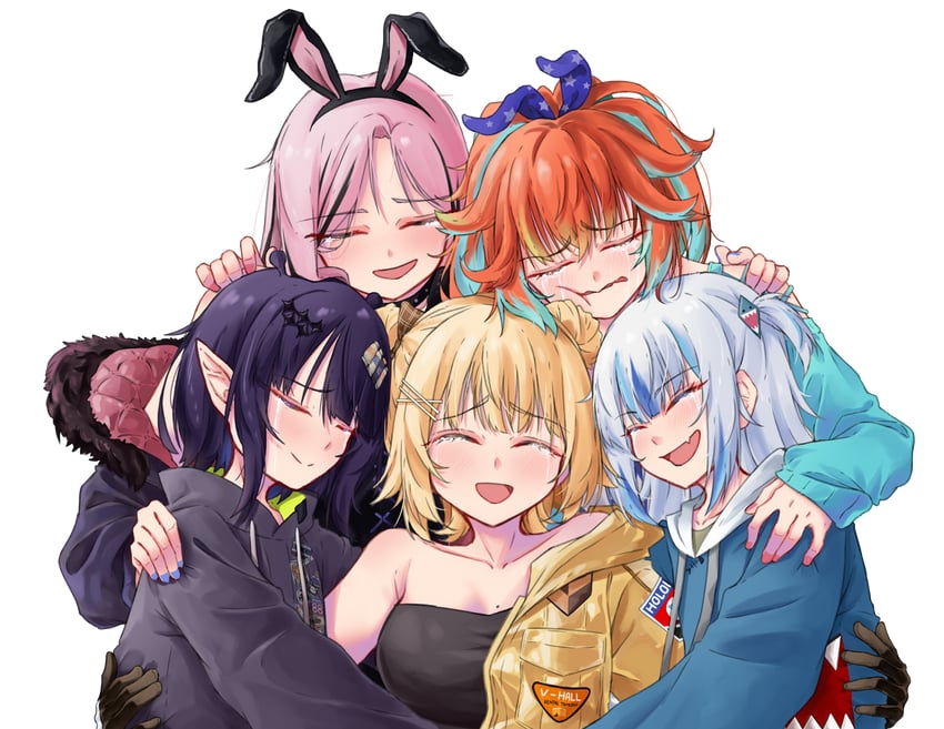 gawr gura, mori calliope, ninomae ina'nis, takanashi kiara, and watson amelia (hololive and 1 more) drawn by vo_(sheerra212)