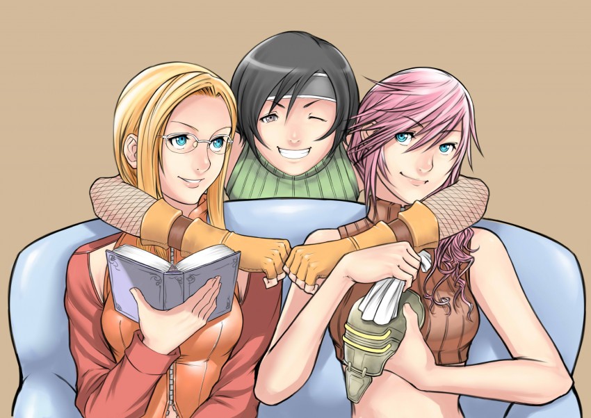 yuffie kisaragi, lightning farron, and quistis trepe (final fantasy and 3 more) drawn by arcbuncle