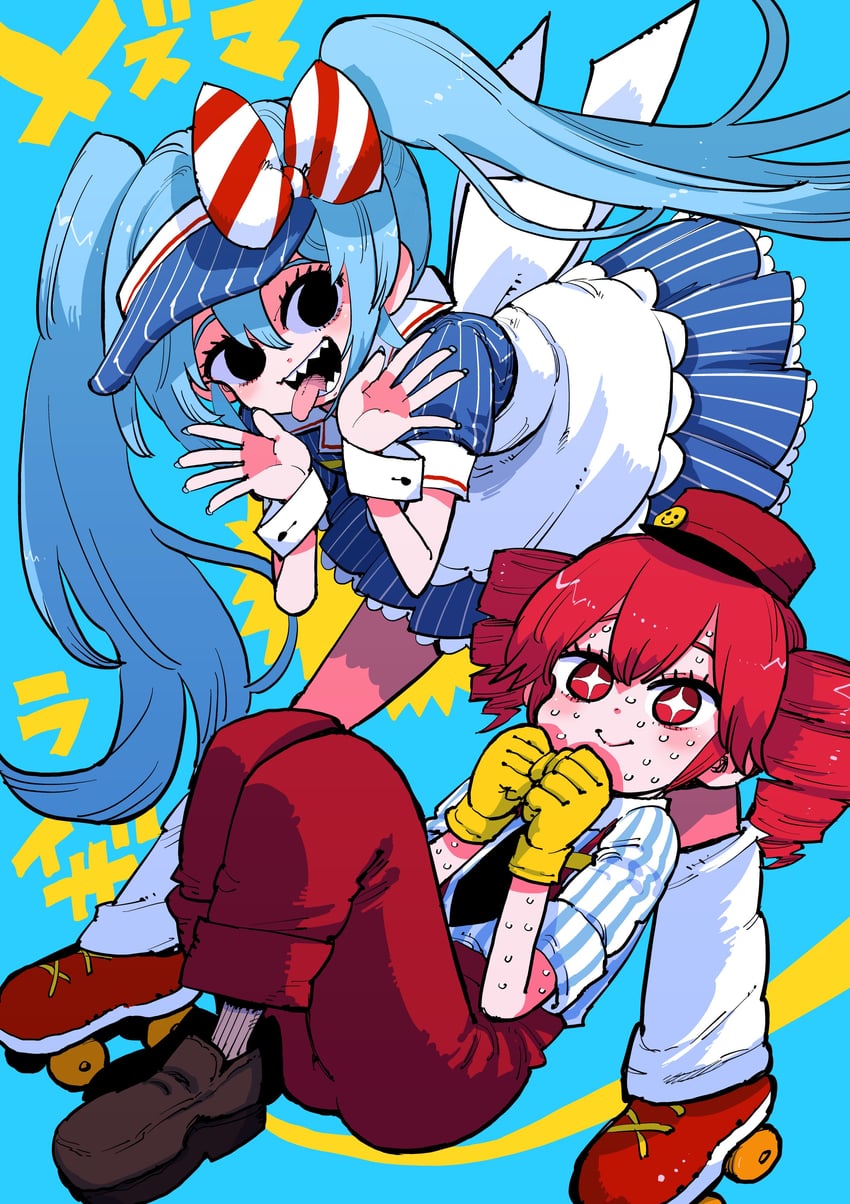 hatsune miku and kasane teto (vocaloid and 2 more) drawn by nakayama_atsushi