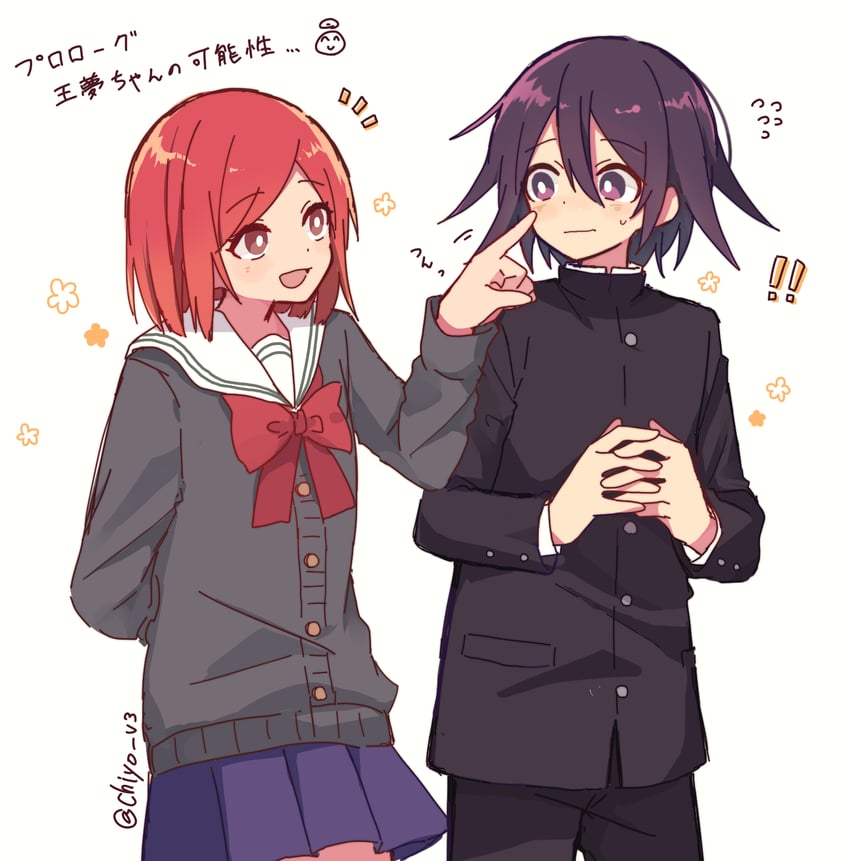 oma kokichi and yumeno himiko (danganronpa and 1 more) drawn by chiyo_(chiyo_ronpa)