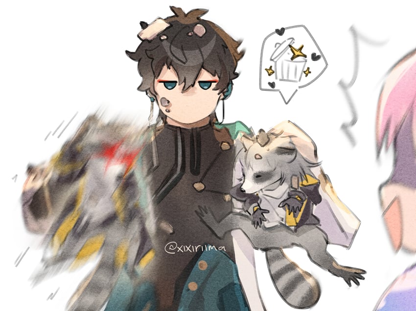 trailblazer, stelle, march 7th, caelus, and dan heng (honkai and 1 more) drawn by xixiriima