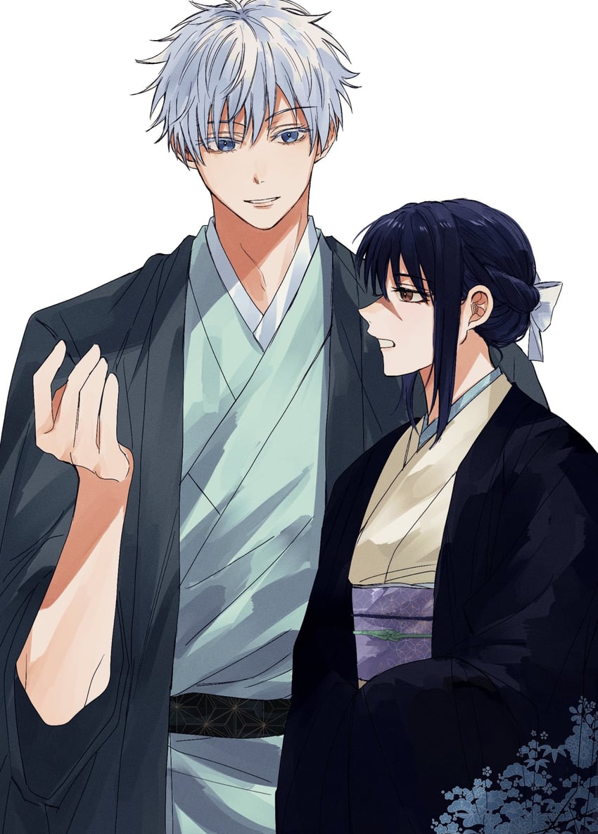 gojou satoru and iori utahime (jujutsu kaisen) drawn by matchi_(ginger.8)