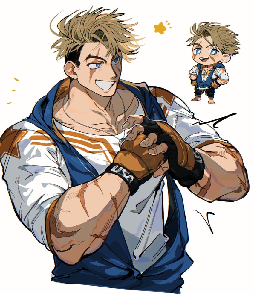 luke sullivan (street fighter and 1 more) drawn by trnnmnm4