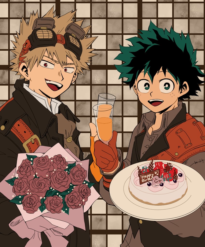 midoriya izuku and bakugou katsuki (boku no hero academia) drawn by no_control