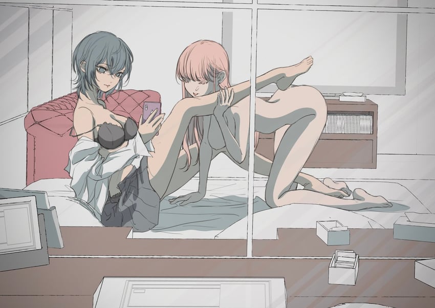 taki fuuko and asahina yuni (kyou wa kanojo ga inai kara) drawn by iwami_kiyoko