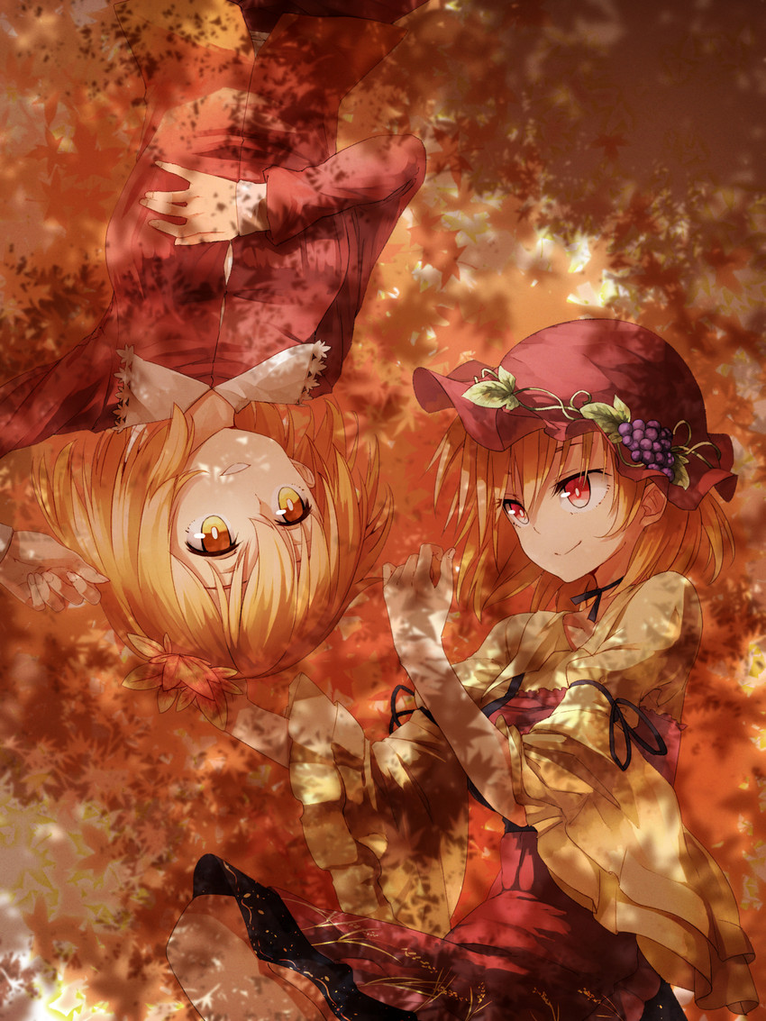 aki minoriko and aki shizuha (touhou) drawn by ibuki_notsu