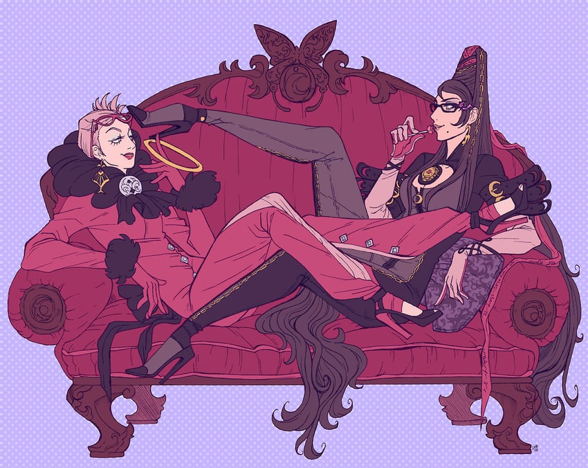 bayonetta and jeanne (bayonetta and 1 more) drawn by spacerocketbunny