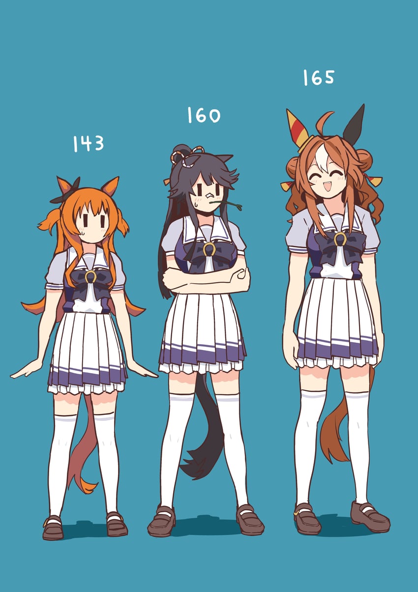 mayano top gun, narita brian, and copano rickey (umamusume) drawn by petoka