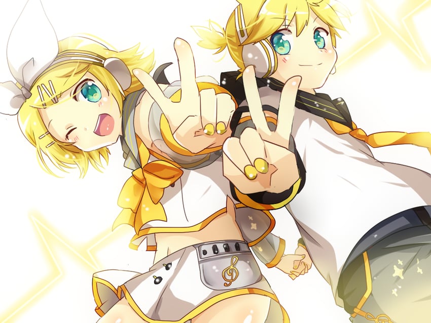 kagamine rin and kagamine len (vocaloid) drawn by matryoshka_(borscht)