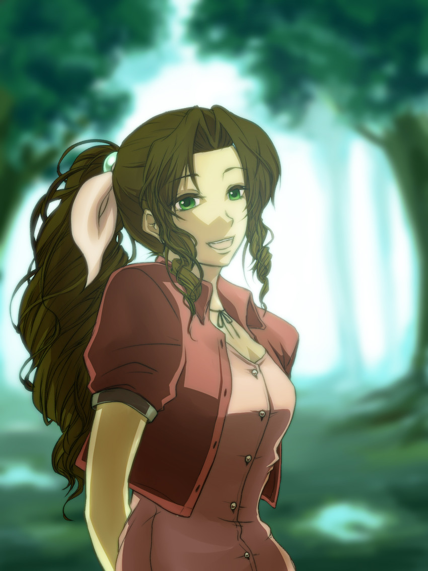 aerith gainsborough (final fantasy and 1 more) drawn by tsuchikko