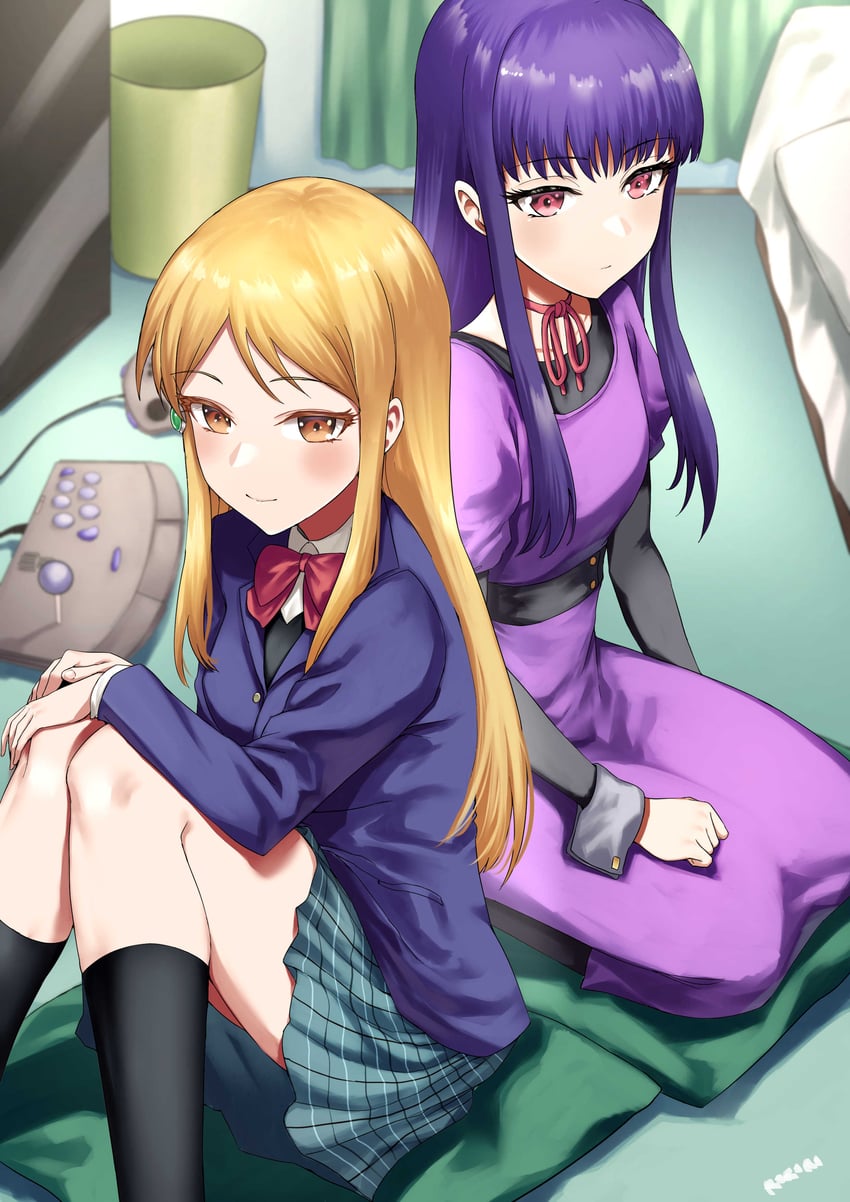 oono akira and hidaka koharu (high score girl) drawn by rororo