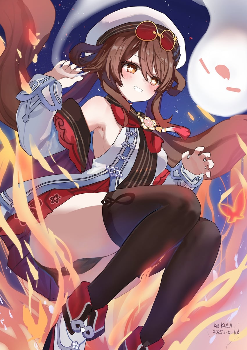 boo tao and hu tao (genshin impact) drawn by kkkula_(kula)
