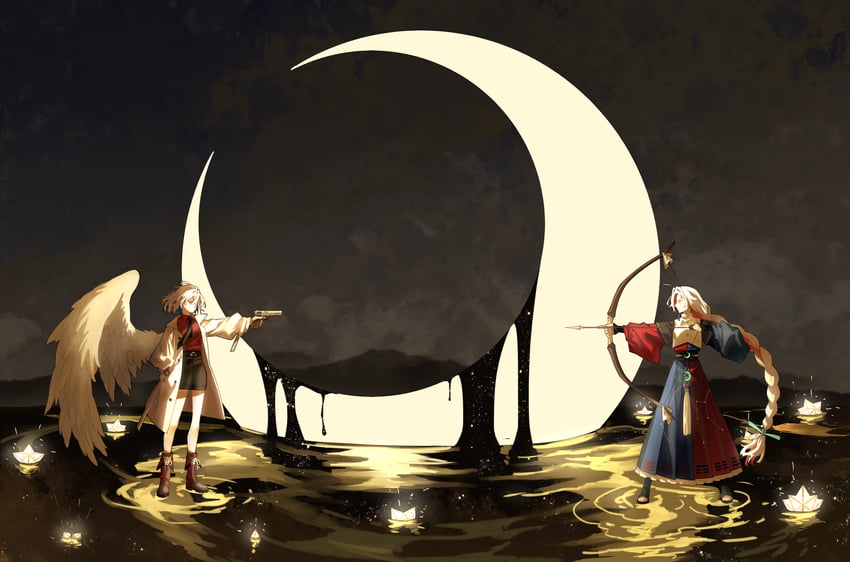 yagokoro eirin and kishin sagume (touhou) drawn by beichen_xiaobei