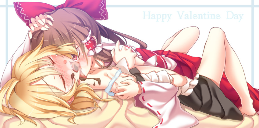 hakurei reimu and kirisame marisa (touhou) drawn by ina_(inadahime)
