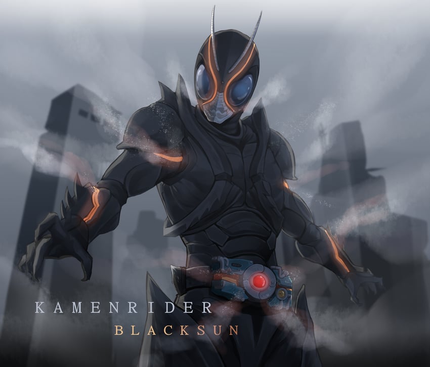 kamen rider black sun (kamen rider and 1 more) drawn by unique_(pixiv12704744)