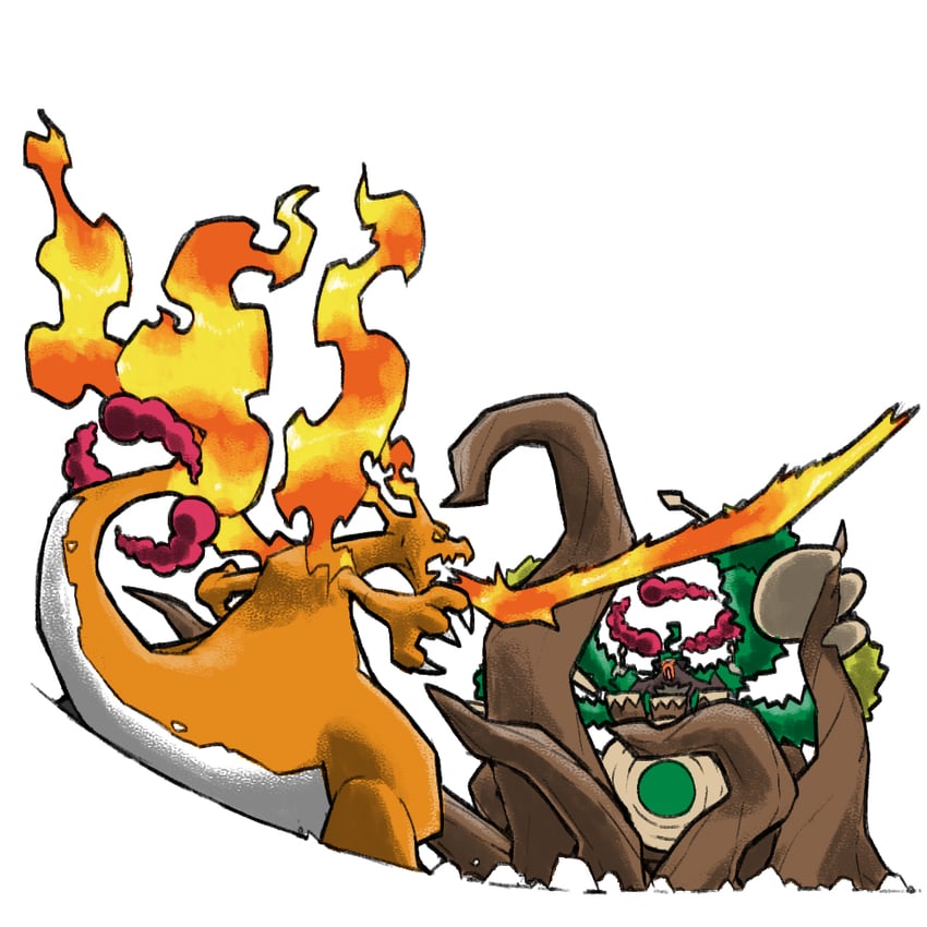 charizard, rillaboom, gigantamax charizard, and gigantamax rillaboom (pokemon) drawn by blacknirrow