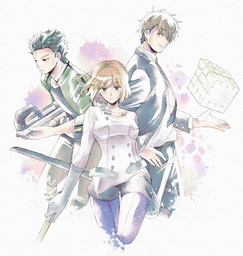 inukai sumiharu, nasu rei, and murakami kou (world trigger) drawn by seto_taichi