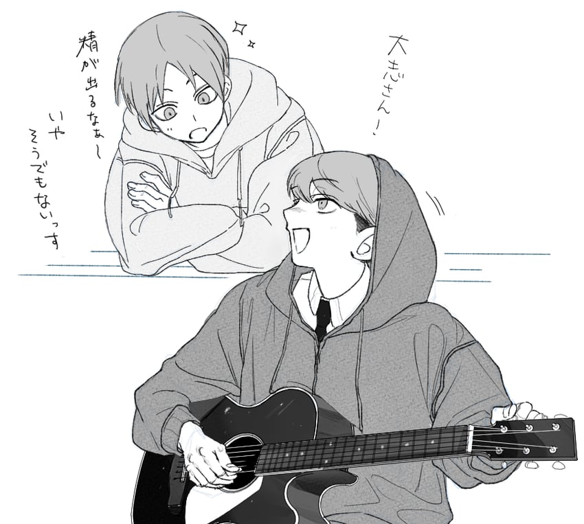 takami kouki and kida taishi (futsuu no keion-bu) drawn by kuma_vs_inu