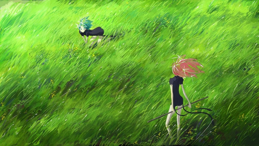 phosphophyllite and morganite (houseki no kuni) drawn by nishikawa_youichi