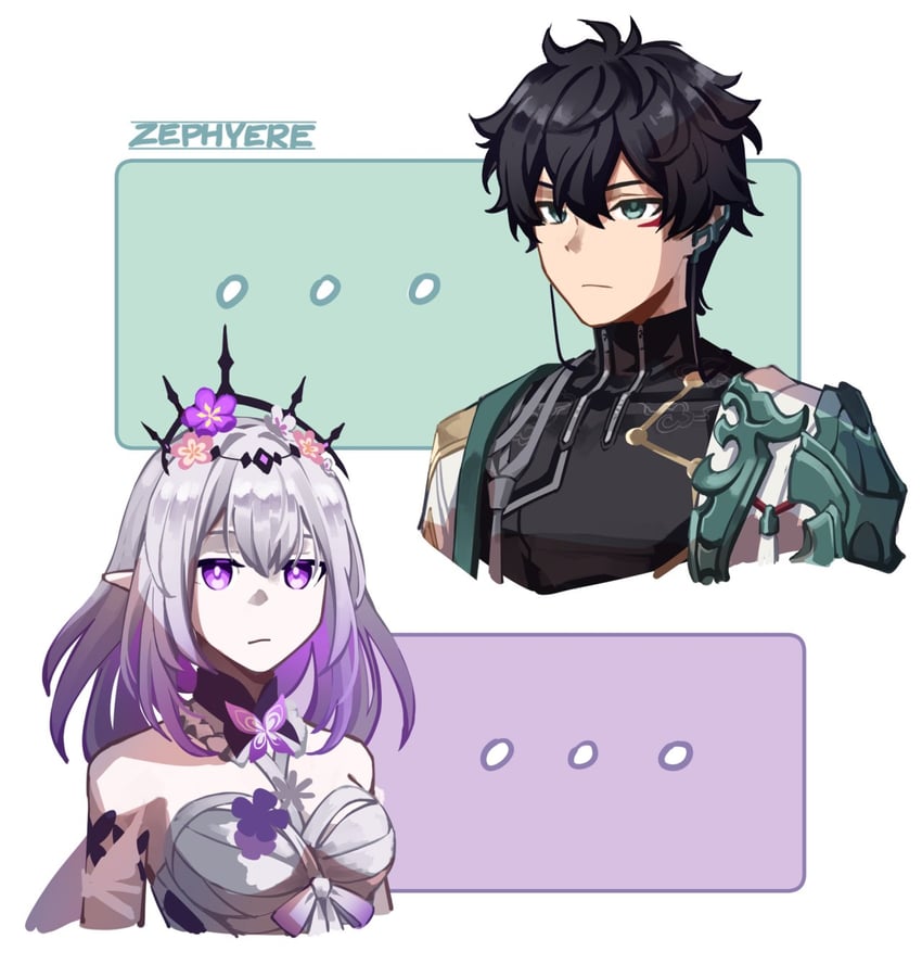 dan heng and castorice (honkai and 1 more) drawn by zephyere