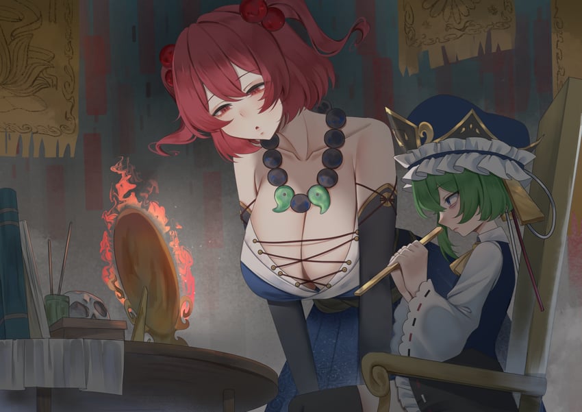 shiki eiki and onozuka komachi (touhou) drawn by no_noru