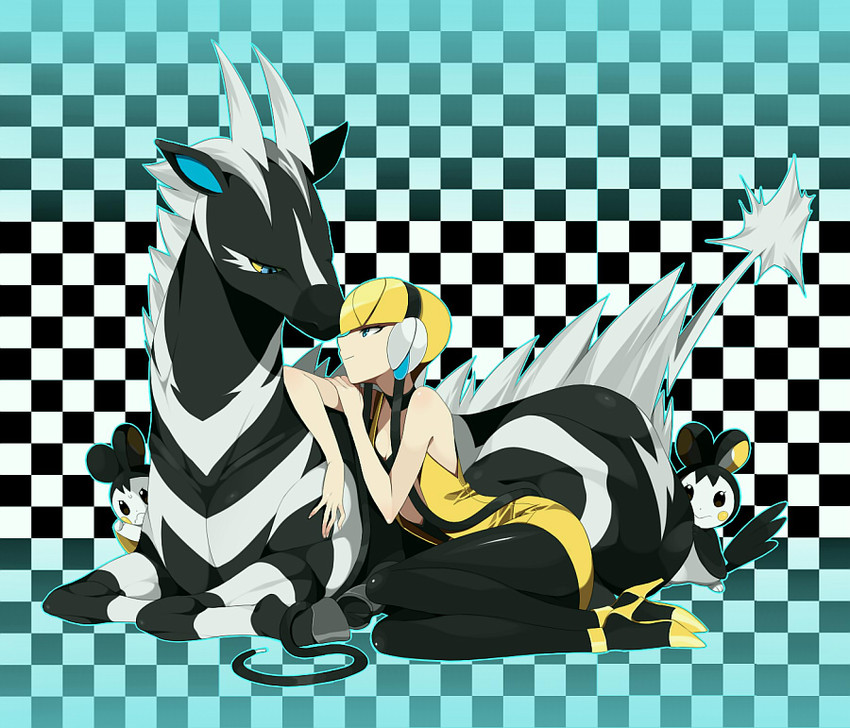 elesa, emolga, and zebstrika (pokemon and 1 more) drawn by agemono