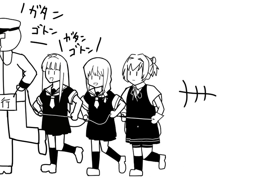 admiral, shigure, yuudachi, and shiranui (kantai collection) drawn by kozy
