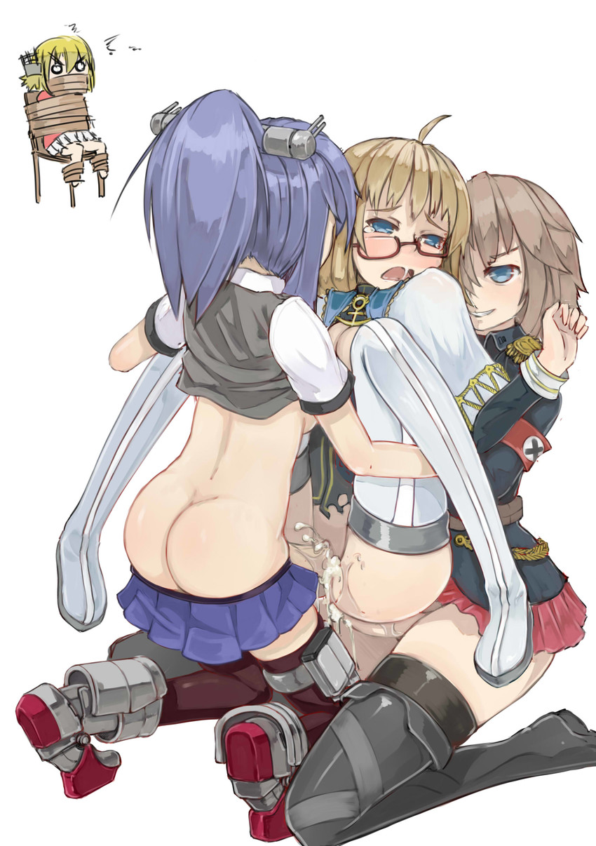 hood, bismarck, prince of wales, and prinz eugen (warship girls r) drawn by stmast