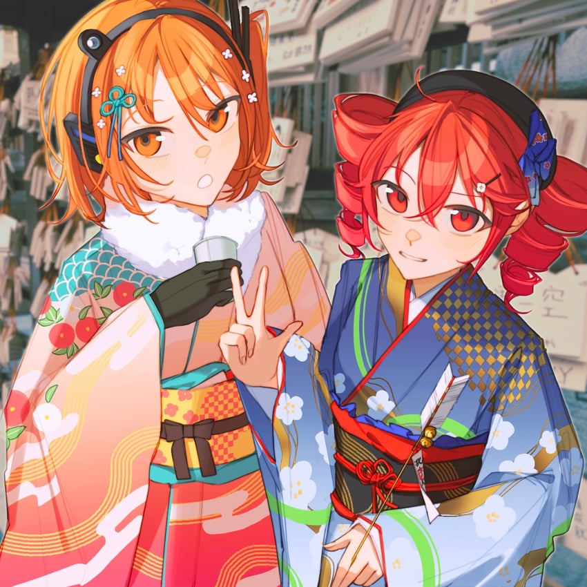 kasane teto and adachi rei (utau and 1 more) drawn by popomine_(popo3ne)