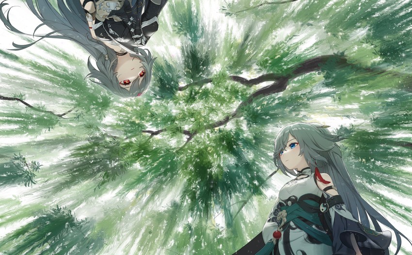 fu hua and herrscher of sentience (honkai and 1 more) drawn by rafaelaaa