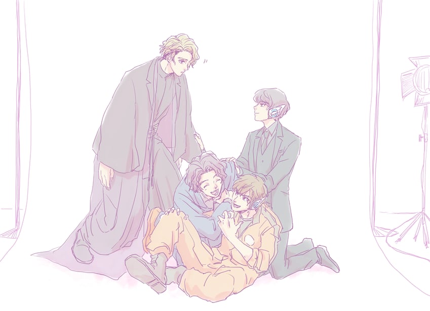 horobi, jin, naki, and ikazuchi (kamen rider and 1 more) drawn by amenoyoru