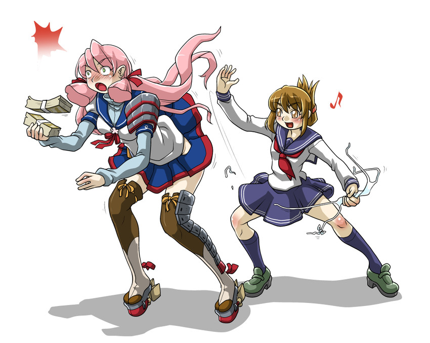 inazuma and akashi (kantai collection) drawn by h.dupp_(nama_aakiruu)