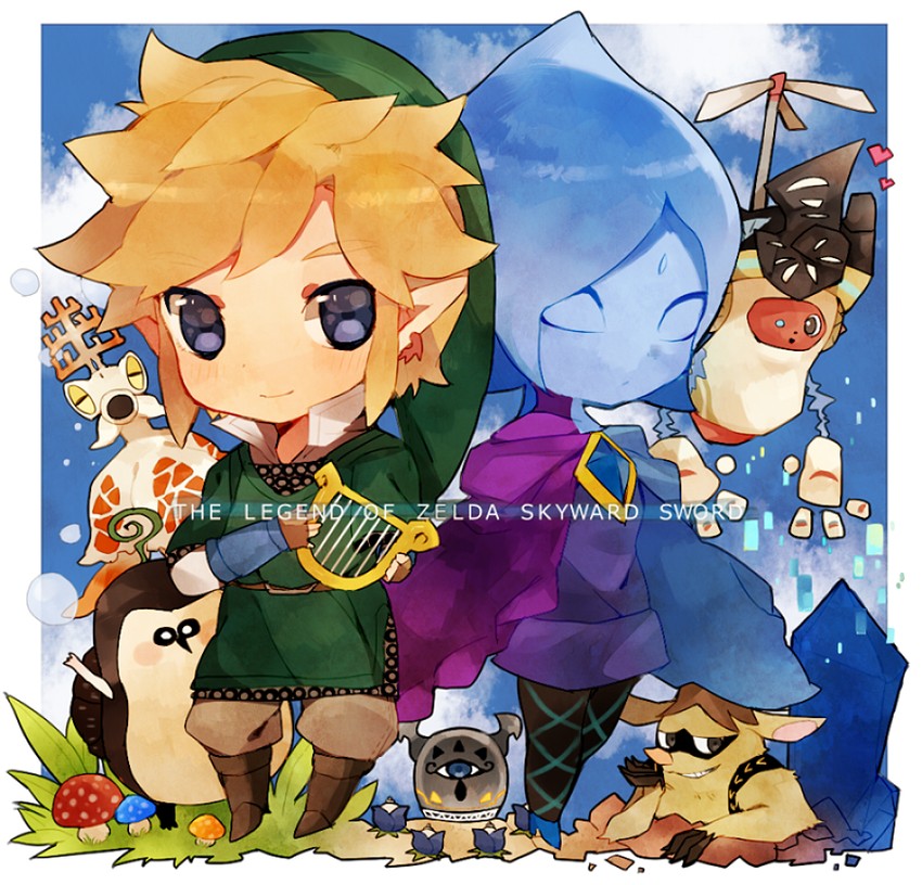 link, fi, kikwi, machi, scrapper, and 3 more (the legend of zelda and 1 more) drawn by kasano_(chinatsu)